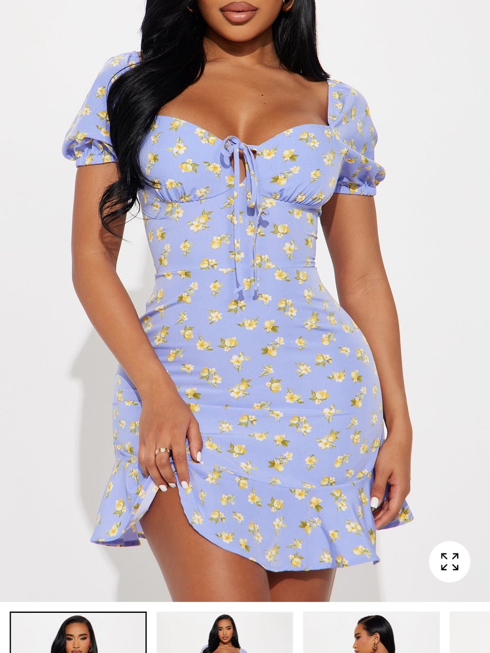 Fashion nova Kessie floral Tie-Front Mini Dress